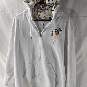 Disney White Fleece-Lined Hoodie